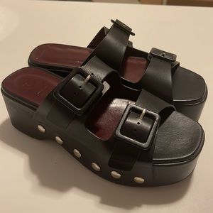 Staud Remi platform sandal black